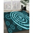 thumbnail image 3 of Ahgly Company Machine Washable Indoor Square Transitional Dark Turquoise Green Area Rugs, 4' Square, 3 of 7