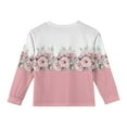 thumbnail image 4 of Drmagiyhm Girls Shirts Size 10-12 Basic Floral Print Tshirt Casual Crewneck Stretchy Shirts Girls Comfy Long Sleeve Tops, Tees & Blouses 3-4 Years Pink, 4 of 5