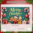 thumbnail image 2 of Gingerbread Man Merry Christmas Banner Candy Cane Xmas Display Christmas Ornament Golden Star Holiday Backdrop for Christmas Party Home Decoration Xmas Celebration, 2 of 3