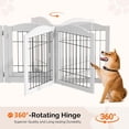 thumbnail image 3 of Freestanding Dog Gate with Door, Pet Gate with Walk Through Door, Foldable Pet Safety Fence for Stairs Doorways Fireplace (24" H - 4 Panels), 3 of 9