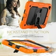 thumbnail image 6 of for iPad mini 5/mini 4 Case with PET Screen Protector + Pencil Holder + Stand + Shoulder Strap | Heavy Duty Protection 3 Layer Silicone PC Case for iPad mini 5/mini 4 | Orange+Black, 6 of 8