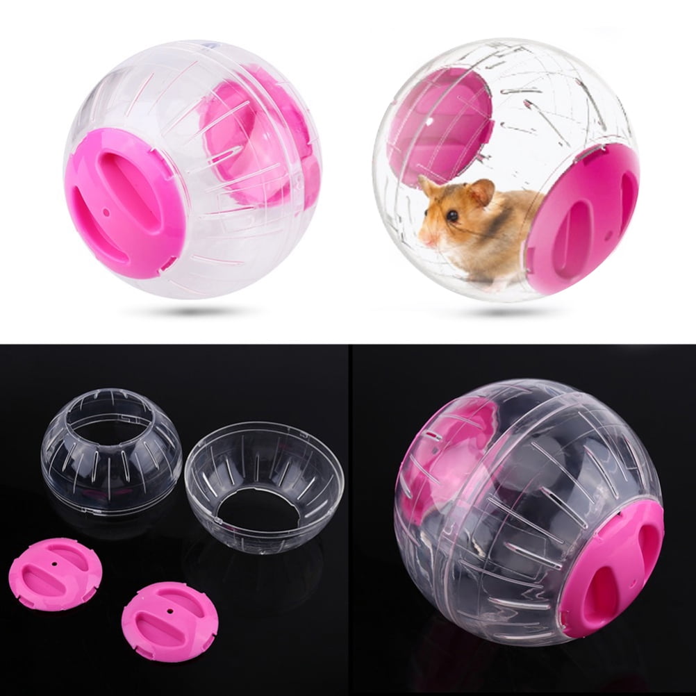 WHAMVOX 2Pcs Hamster Running Ball Pink Plastic Small Pet Exercise Ball for Healthy Activity