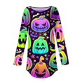 thumbnail image 5 of YVNAURA Womens Halloween Crewneck Sweatshirts Long Sleeve Pullover Tops Cute Pumpkin Bat Graphic Shirts Fall Oversized Loose Fit Vintage Spooky Season Holiday Party OutfitsRose Gold, 5 of 5