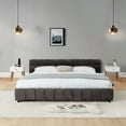 thumbnail image 6 of California King size Upholstered Bed ,comfortable upholstered bed frame, Chenille fabric, with headboard and solid bed frame. With drawer for storage.-Dark Gray(90.5''*80.5''*31''), 6 of 17