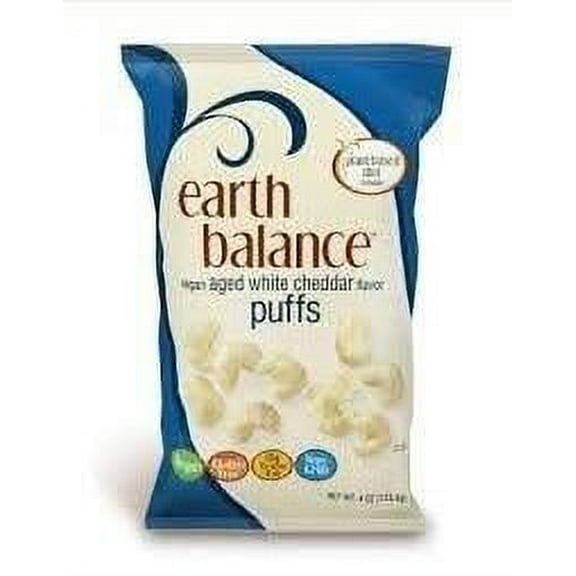 12 Pack : Earth Balance Vegan Aged White Cheddar Flavor Puffs, 4 Ounce : Non Gmo Popcorn Kernels