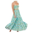thumbnail image 5 of Qiylii Women Summer Boho Skirt,Elastic Waist Pleated A Line Flowy Layered Ruffle Swing Long Maxi Beach Skirt with Pockets, 5 of 7