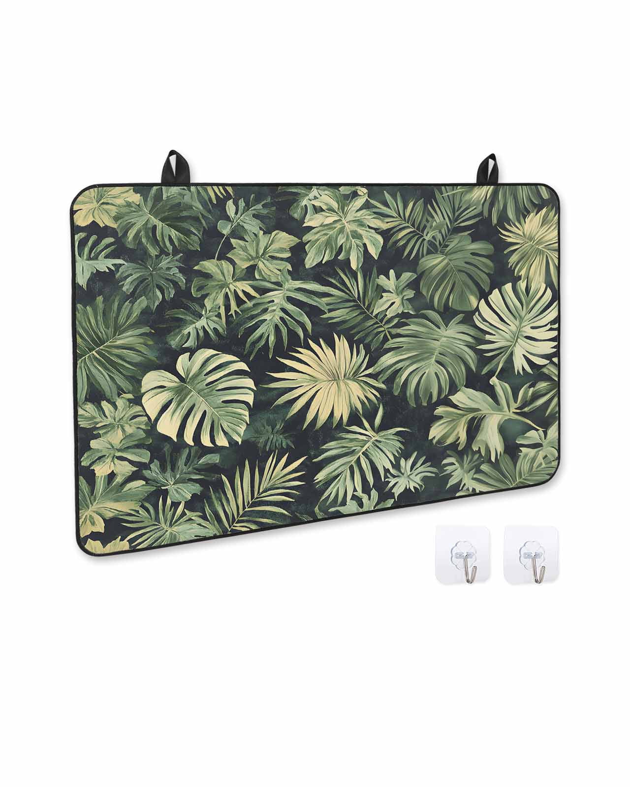 nqOlkjepod Large Induction Cooktop Protector Mat 24"x21", Palm Tree Leaves Stove Top Covers for Electric Stove, Summer Tropical Green Botanical Stove Burner Cover Mats, Glass Top Stove Cover