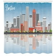 thumbnail image 3 of Ambesonne Boston Shower Curtain, Travel Tourism Concept, 69"Wx75"L, Multicolor, 3 of 3
