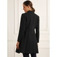 thumbnail image 3 of DARING DIVA Women's Stand Collar Double Breasted Winter Coat with Pockets Black XS, 3 of 6
