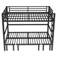 thumbnail image 5 of Harper & Bright Designs Metal Bunk Bed with Rails, Twin XL over Twin XL Size Pull-out Bunk Bed Frame, Lower Bunk Can Be Pulled out in Three Sections, Black, 5 of 12