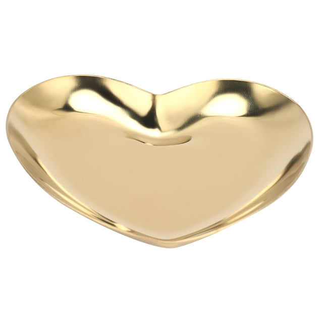 Platón de Almacenamiento en forma de Corazón, Bandeja de Almacenamiento de Acero Pulido inoxidable de espejo Hermosos Colores Elegantes para cuellos para joyas para aretes para