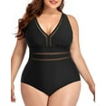 thumbnail image 1 of Daci Women Plus Size One Piece Swimsuits Sexy V Neck Backless Bathing Suit, 1 of 5