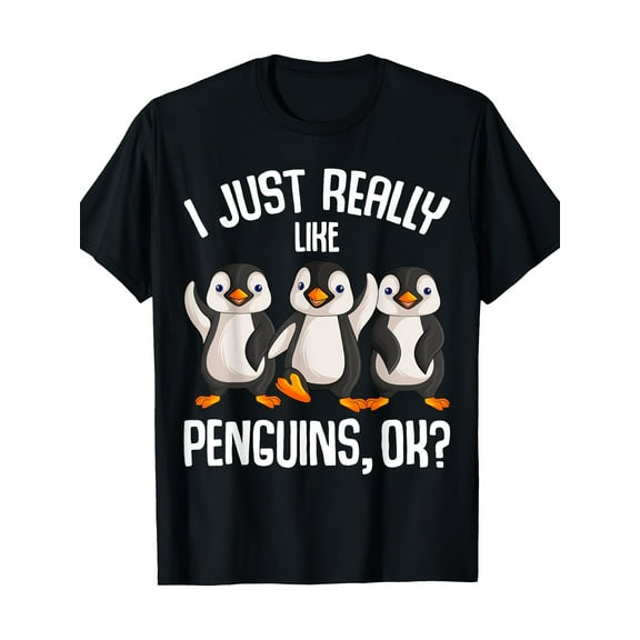 I Just Really Like Penguins Penguin T-Shirt 220g 100% Cotton T-Shirt