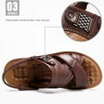 thumbnail image 6 of Men's Slide Sandals Leather Summer Slipper Shoes for Indoor & Outdoor Use, 6 of 8