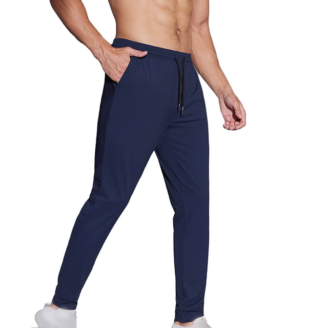 Dagugfen Pants for Men Drawstring High Waist Fitted Solid Color Casual Cropped Work Pants with Pockets