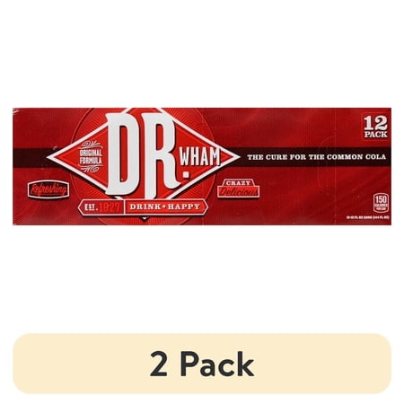 (2 pack) Buffalo Rock Dr. Wham Cola Soda Pop, 12 fl oz, 12 Pack Cans