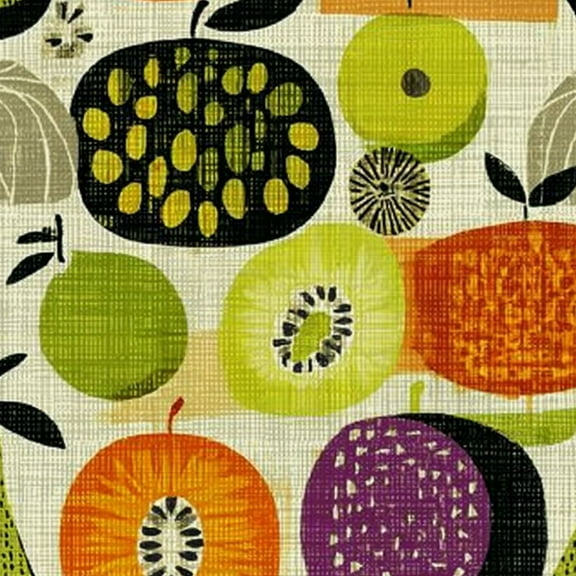 Peel and Stick Wallpaper 17.7in x 9.8ft Colorful Fruit Kiwi Pear Orange Shapes Abstract Style Contact Paper Vinyl Waterproof Self Adhesive Wall Paper for Bedroom Shelf Cabinet Renter Friendly
