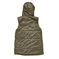 thumbnail image 6 of ZHOUCHANKIDS Women Long Puffer Vest: Fall Zip up Reversible Jacket Winter Warm Sleeveless Hooded Coat with Pockets Army Green S, 6 of 7