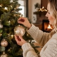 thumbnail image 6 of Aurorax Shatterproof Christmas Ball Ornaments,6 Pcs Christmas Tree Ornaments Balls Sets,Handmade Yellow Golden Floral Plastic Holiday Ornament Set for Home Decor, 6 of 7