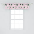 thumbnail image 2 of Ambesonne Landscape Window Valance, Continuous Pattern Image of Exotic Palm Trees and Cactus Plants, Curtain Valance for Kitchen Bedroom Decor with Rod Pocket, 54" X 12", Baby Pink and Multicolor, 2 of 2