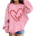 thumbnail image 4 of YunPes Girls Cute Heart Print Sweatshirt Fall Winter Oversized Crewneck Pullover Tops Fleece Long Sleeve Loose Fit Sweater Shirt, 4 of 7