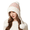 White, variant on Voska Womens Thick Knit Ear Flap Winter Hat Soft Fleece Lined 3 Pom Pom Pull On Beanie with Fair Isle Pattern Beige One Size