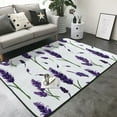 thumbnail image 3 of Area Rugs For Living Room Decor - Lavender Flowers Green Soft Anti Slip Throw Washable Rugs 5x7 For Bedroom, Indoor Carpet For Bedroom Living Room 80x58In, 3 of 7