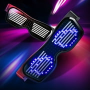 Walbest LED Glasses, Bluetooth APP Connected LED Display Smart Glasses (Editable Text) USB Rechargeable DIY Funky Eyeglasses for Party Club DJ Halloween Christmas
