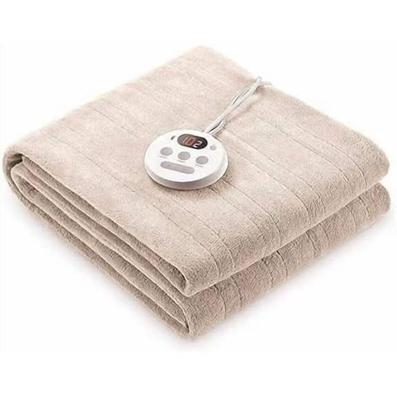 Heated Mattress Pad Twin Size Comfort Coral Fleece 10 Heating Levels & 10H Auto Shut Off, Electric Bed Warmer Pad with Controllers, Up to 15" Deep Pocket, Machine Washable