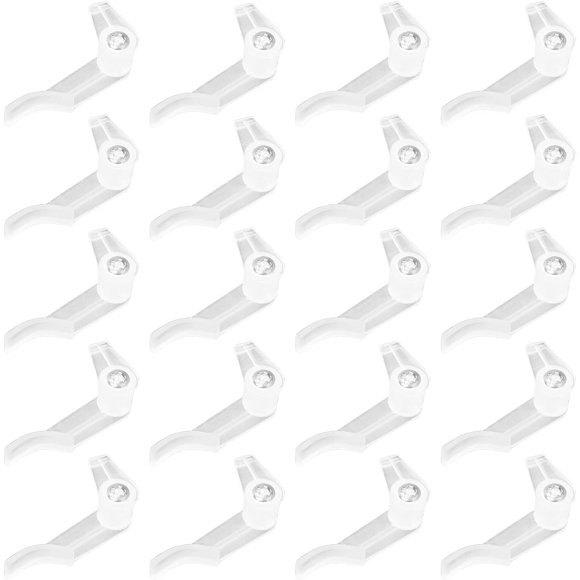 shiyou-20 Sets/Pack Plastic Ceiling Light Fixed Clips Light Mounting Brackets Holder LED Strip Light Mounting Brackets with Transparent Screws for Lamp Socket Light Fixture