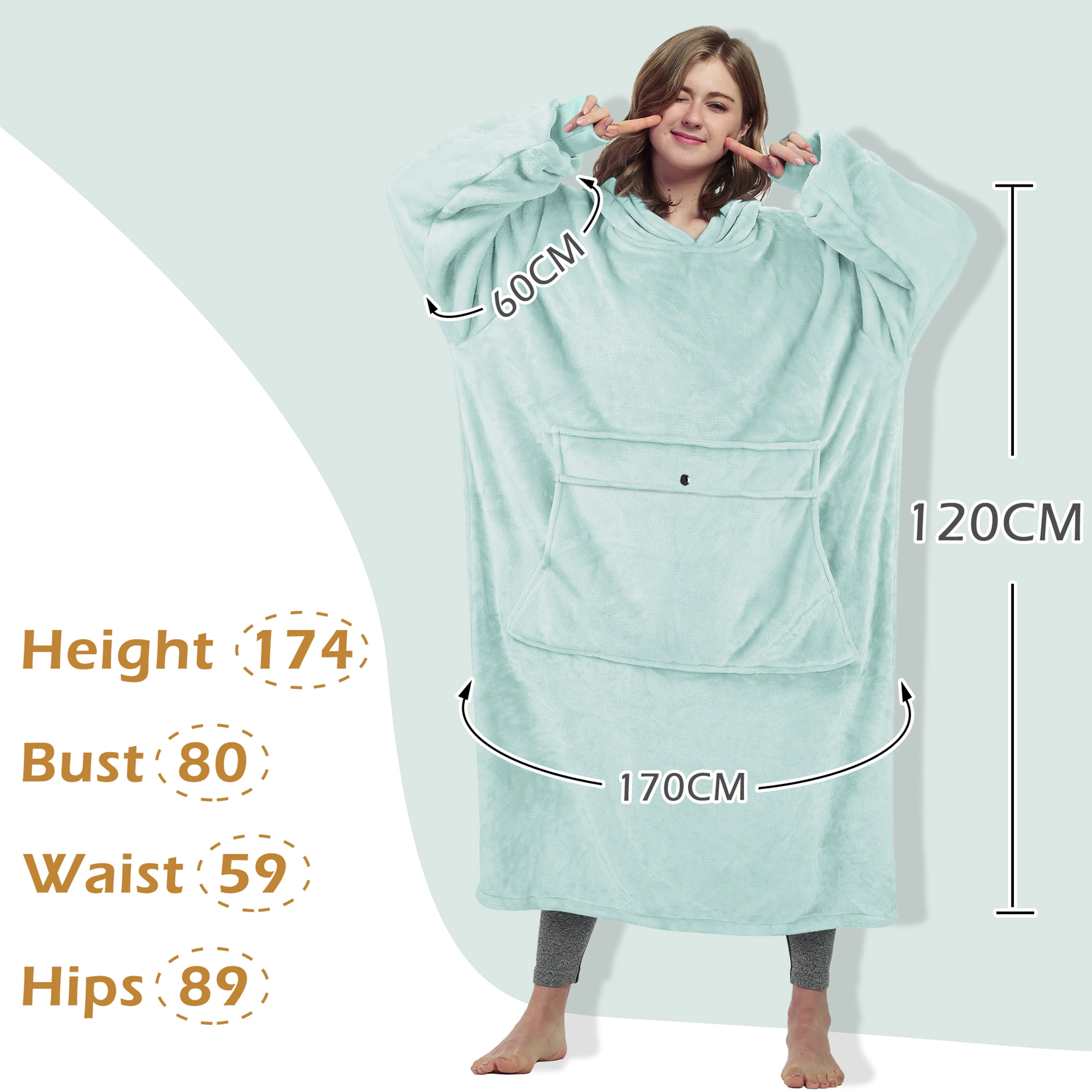 Catalonia Full Body Oversized Blanket Hoodie Sweatshirt, Extra Long Wearable Fleece Pullover, Gift for Adult Men Women Wife Girlfriend
