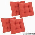 thumbnail image 3 of 19-inch Squared Microsuede Tufted Dining Chair Cushion (Set of Four) - Cardinal Red, 3 of 7