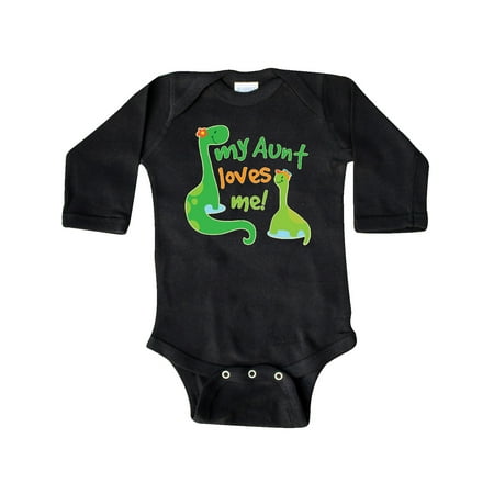 

Inktastic My Aunt Loves Me Nephew Gift Baby Boy Long Sleeve Bodysuit