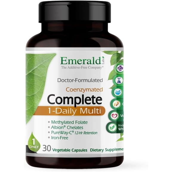 Emerald Labs Complete 1-Daily Multi - Multivitamin with Vitamins and Mineral to Support Heart, Bones, and Immune System - 30 Vegetable Capsules