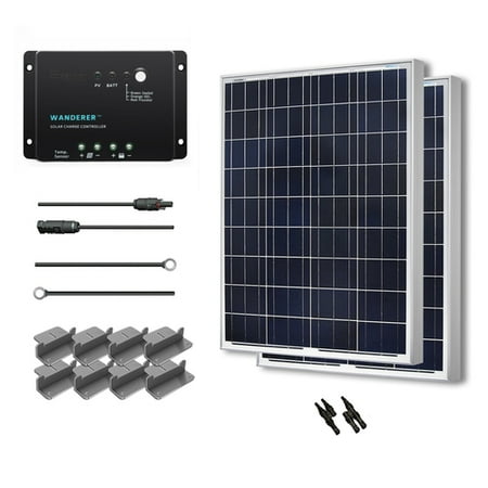 Supplier Generic Renogy 200W 12V Solar Panel Polycrystalline Off Grid Starter Kit with Wanderer Charger Controller