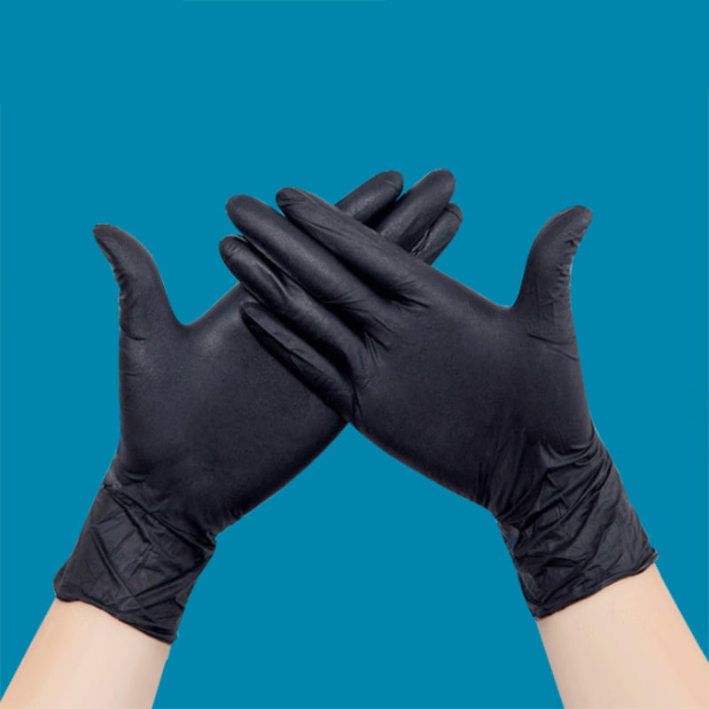 100 Pk Disposable Mechanic industry Gloves Black Nitrile Gloves Tattoo  Glove 