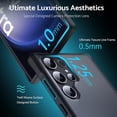 thumbnail image 3 of Translucent Matte for Samsung Galaxy S23 Ultra Case [Anti-Fingerprints][Tough Protection] Shockproof Hard PC Back with Silky Silicone Slim Galaxy S23 Ultra Phone Cover 6.8'' 2023, Black, 3 of 15