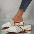 thumbnail image 5 of Bxsruta Women's Plus Size Pointed-Toe Low Block Heel Mules, Embossed Faux Leather Slip-On Slippers for Indoor and Outdoor Casual Wear with Padded Insole, 5 of 8