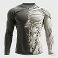 thumbnail image 2 of IWRICH 3D Printed T Shirts for Men Funny Long Sleeve Tshirts Graphic Casual Streetwear Tees 02-Light Gray M, 2 of 5