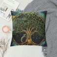 BCIIG Tree of Life Moon Cat Graphic Decorative Pillowcase for Home Sofa