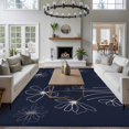 thumbnail image 3 of Large Area Rugs for Living Room Bedroom, Navy Blue 6'x9' Rug Washable Carpet Runner Indoor Outdoor, Spring Flora Non Slip Floor Mats Rug for Kitchen, Playroom, 3 of 8