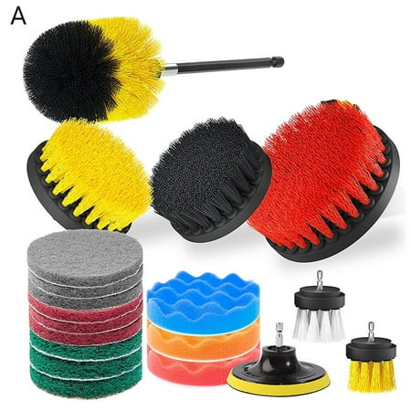 

20Pcs/Set Cleaning Brush Set High Efficiency Durable Corrosion Resistant High-strength Labor-saving Car Cleaning Convenient to Use Car Detail Power Drill Brushes Kit for Car