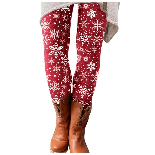 TopLLC Women's Ugly Christmas Holiday Leggings Womens Fashion Casual  Christmas Printed Tight Leggings High Waist Long Pants Plus Size Leggings 