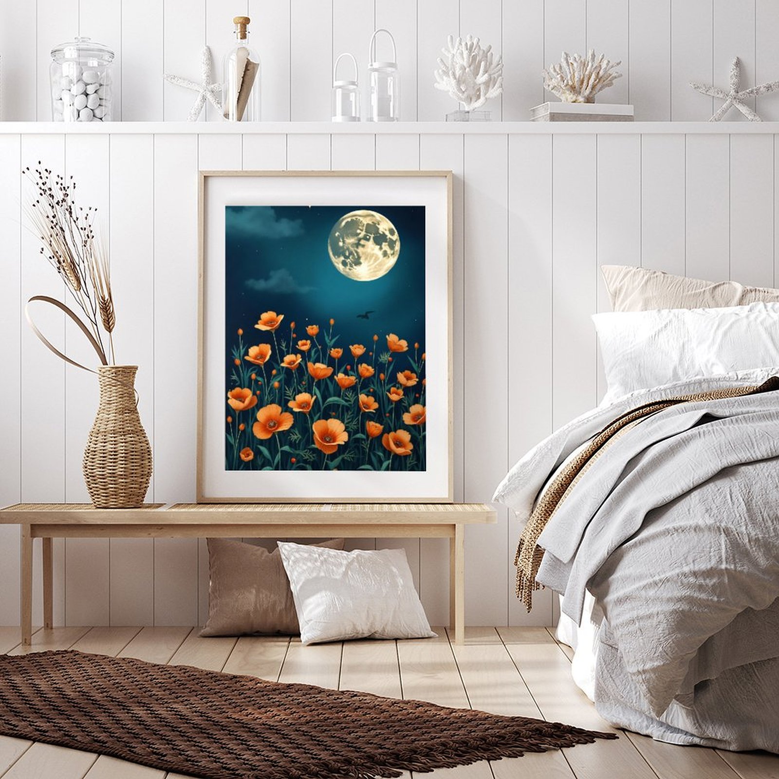 Diamond Art Kits for Adults - Poppy Flower Print No.68 5D Frameless Dimond Painting Kit for Adults Beginner, Round Diamond Kits for Home Wall Decor, Gift for Women