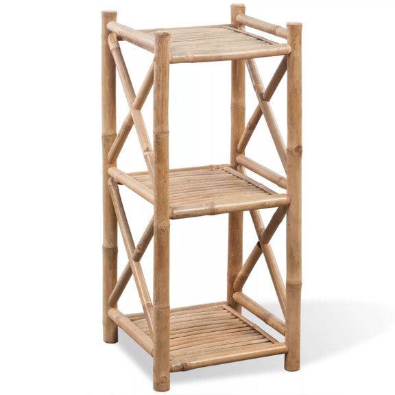 vidaXL 3/4/5-Tier Square Bamboo Shelf Display Shelving Rack Stand Organizer