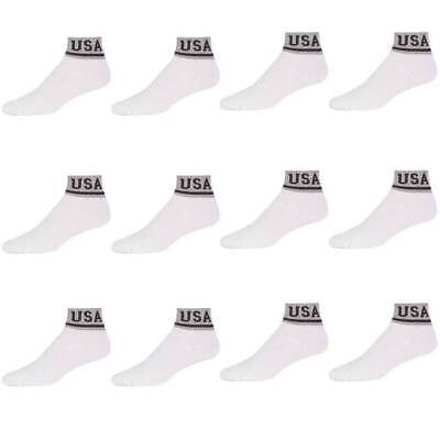 

4~12pairs Men Women Athletic Sports Cotton Ankle Low Cut Quarter Socks Lots 9~13