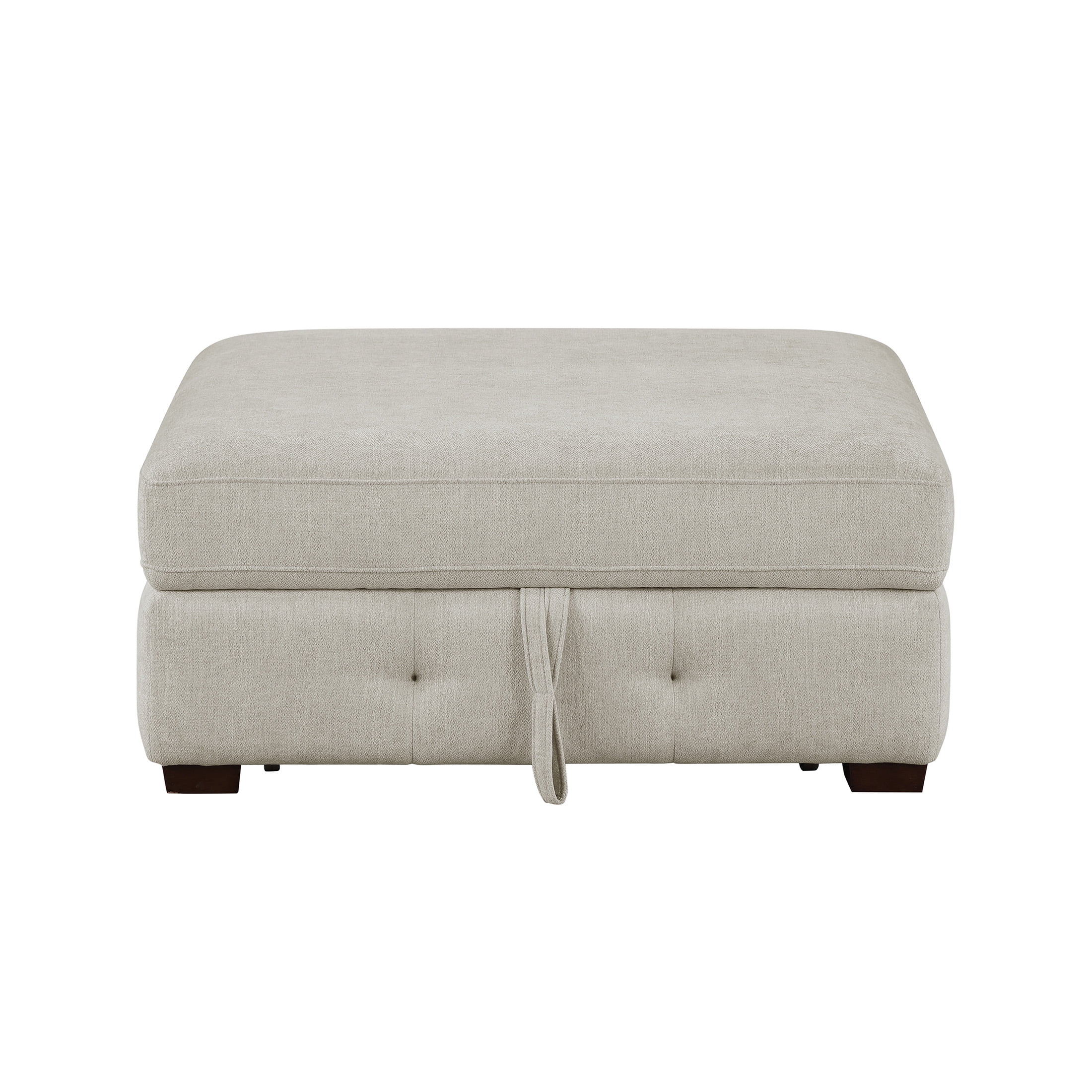 OakvillePark Sund Contemporary Chenille Storage Ottoman, Taupe