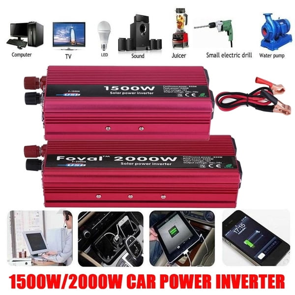 Dual Outlets Power Inverter,Power Inverter,2000W DC 12V to AC 110V