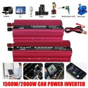 1500W/2000W DC 12V to AC 110V/220V Power Inverter Converter With Dual Outlets for Home Car Outdoor Use