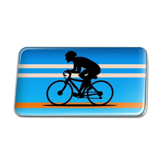 Road Bike Cycling Biking Bicycle Metal Rectangle Lapel Hat Pin Tie Tack Pinback